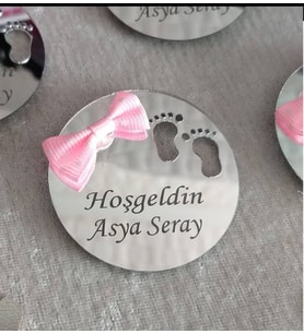 Kişiye Özel Pleksi Magnet Hatıra (Gümüş)