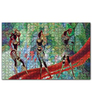 Cakapuzzle 3 Afrikalı Kadın Silüeti ve Renkler Puzzle Yapboz MDF (Ahşap) (255 Parça)