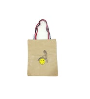 Slm Desenli Bez Çanta - Happy Smile - Krem (Krem)