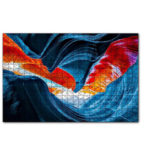 Cakapuzzle Turuncu Mavi Kanyon Görseli Gerçeküstü Resim  Puzzle Yapboz MDF (Ahşap) (255 Parça)