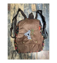 Koala Nakışlı Etnik Otantik Bohem Sırt Çantası Günlük Seyahat Kullanım (Karamel)