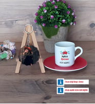 İngilizce Öğretmeni Türk Kahvesi Fincanı Ahşap Altlıklı ve Fotoğraflı Ahşap Anahtarlık Hediye Öğretmenler Günü Hediyesi (Model 3)