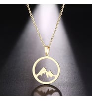 Kişiye Özel 925 Ayar Gümüş Dağ Kolye (Gold)