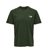 Only & Sons Erkek Pamuklu T-shirt Onsharold Retro Future  -  22024789 (Yeşil)