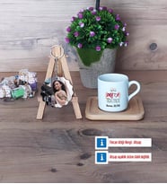 Drama Öğretmeni Türk Kahvesi Fincanı Ahşap Altlıklı ve Fotoğraflı Ahşap Anahtarlık Hediye Öğretmenler Günü Hediyesi (Model 1)
