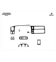 Meriç® Mitsubishi Pajero Sport Ön Torpido Kaplama Maun 9 Parça 2002-2009 (Piano Black)