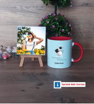 Geometri Öğretmeni Fotoğraflı Dekoratif Taş, Kupa Bardak Beyaz Hediye (Model 2)