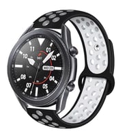 Huawei Watch 3 / 3 Pro Kordon Delikli Spor Kordon (Siyah - Beyaz)