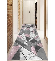 Dijital Baskılı Kaymaz Taban Yıkanabilir Modern Yolluk Ve Koridor Halısı NDU-HT-167 (Pembe)