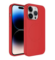iPhone 12 Pro Max Kılıf Magsafe Özellikli Pastel Renk Plas Kılıf (Kırmızı)