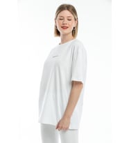 Süperlife Kadın Bisiklet Yaka Standart &Regular Fit  Brookyln Baskılı Tişort SPR21YK27 (Beyaz)