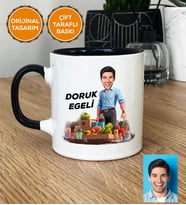Kişiye Özel Karikatürlü Diyetisyen Kupa Bardak Beyaz Diyetisyenler Günü Hediyesi Erkek Diyetisyene Hediye (Siyah)