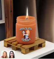 BK Gift Kişiye Özel DTF Best Friend Karikatürlü Renkli Cam Kavanozda Kokulu Mum-1(13 Renk Seçeneği), Arkadaşa Hediye, Doğum Günü Hediyesi (Somon)