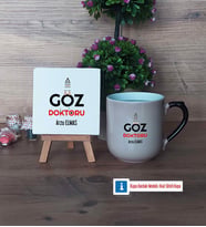 Göz Doktoru Dekoratif Taş, Kupa Bardak Kırmızı Hediye (Model 9)