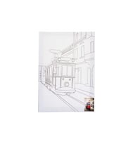 Ceoart Desenli Tuval 35x50  - Galata Kulesi (Pembe)