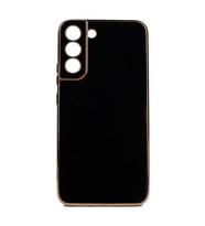 Galaxy S22 Plus Kılıf Zore Bark Kenarları Altın Renk Kılıf (Siyah)