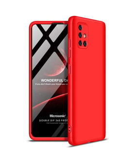 Microsonic Samsung Galaxy A51 Kılıf Double Dip 360 Protective (Kırmızı)