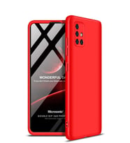 Microsonic Samsung Galaxy A51 Kılıf Double Dip 360 Protective (Kırmızı)