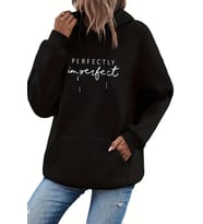 Perfectly Baskılı Oversize Sweatshirt (Siyah)