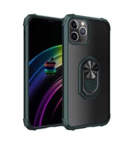 Uyumlu Model Apple iPhone 12 Pro Max Kılıf Şeffaf Sararmaz Yüzüklü Mola Kapak (Yeşil)