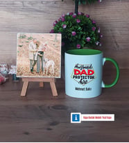 Babaya Hediye Fotoğraflı Dekoratif Taş, Kupa Bardak Beyaz Hediye Babaya Doğum Günü Hediyesi (Model 14)