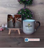 Komando Fotoğraflı Dekoratif Taş, Kupa Bardak Beyaz Hediye (Model 10)