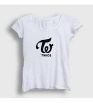Presmono Kadın Sarı Logo V2 K-Pop Twice T-Shirt 280993tt (Beyaz)