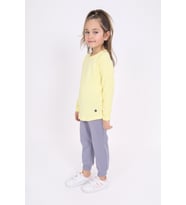 Toontoy Kız Çocuk Baskılı Tişört (Açık Sarı)