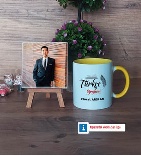 Türkçe Öğretmeni Fotoğraflı Dekoratif Taş, Kupa Bardak Beyaz Hediye Öğretmenler Günü Hediyesi (Model 7)