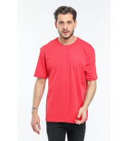 Süperlife Erkek Bisiklet Yaka  Standart &Regular Fit Tişort SPR21Y30 (Kırmızı)