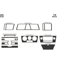 Meriç® Fiat Stilo Ön Torpido Kaplama Maun 13 Parça 2003-2009 (Karbon)