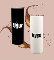 Kişiye Özel Şeffaf Kapaklı Termos (Beyaz)