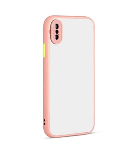 Uyumlu Model Apple iPhone XS Max 6.5 Kılıf Kamera Korumalı Mat Kapak (Pembe)