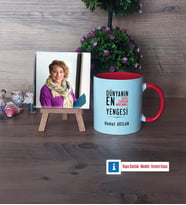 Yengeye Hediye Fotoğraflı Dekoratif Taş, Kupa Bardak Beyaz Hediye (Model 2)