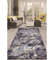 Dijital Kaymaz Taban Yıkanabilir Modern Renkli Salon Halısı Mutfak Halısı Yolluk ND-HT-1312 (Lacivert)