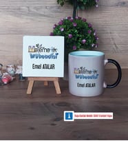 Matematik Mühendisi Dekoratif Taş, Kupa Bardak Kırmızı Hediye (Model 8)