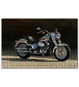 Cakapuzzle Gri Harley Davidson Motorsiklet  Puzzle Yapboz MDF (Ahşap) (500 Parça)