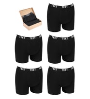 TEET Erkek Boxer Pamuklu Desenli DeLuxe 5'li Set (Siyah)