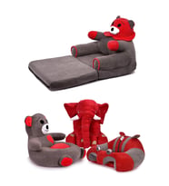 TOKKO Premium Dörtlü Set - Bebeyatmaz + Uyku Fili + Peluş Ayıcık + Çocuk Koltuğu - Antibakteriyel 4'Lü Set (Kırmızı)