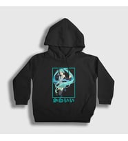 Presmono Unisex Çocuk Beyaz Miku Hatsune Kapüşonlu Sweatshirt 439489tt (Siyah)