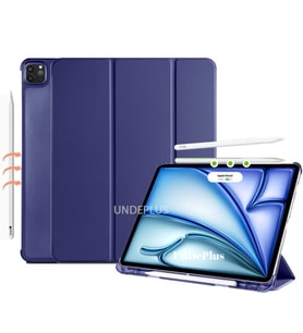 Apple iPad Pro 11 3./4. Nesil M2 Kılıf Flip Cover Kalem Bölmeli PC Case 2020-202 (Lacivert)