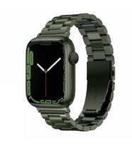 Apple Watch 38mm Kordon Klipsli Metal Kordon 04-A (Siy.Byz.Kareli Dsn.)