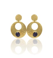 Kadir Jewellery 22 Ayar Altın Kaplama Vintage Küpe -El İşçiliği Ve Hipoalerjenik Küpe (Mor)