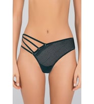 Kadın Dantel Detaylı Transparan Tanga String Külot (Yeşil)