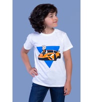 Toontoy Erkek Çocuk Araba Baskılı Tişört (Ekru)