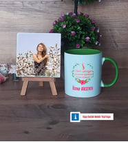 8 Mart Dünya Kadınlar Günü Hediyesi Fotoğraflı Dekoratif Taş, Kupa Bardak Beyaz Hediye (Model 14)