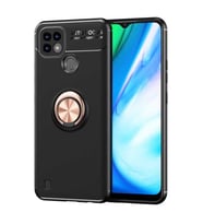Realme C25 Kılıf Zore Ravel Yüzüklü Silikon Kılıf (Rose)