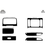Meriç® Nissan Interstar Ön Torpido Kaplama Maun 6 Parça 1999-2004 (Piano Black)