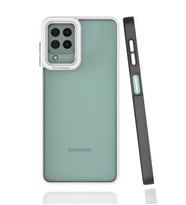 Galaxy M32 Kılıf Zore Mima Kenarları Renkli Silikon Kılıf (Siyah)