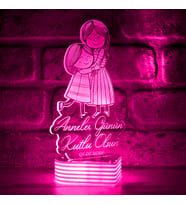 Kişiye Özel Anneler Günü Hediyesi 3D Lamba (Pembe)